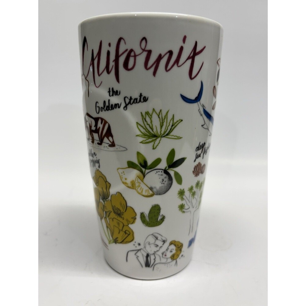 Starbucks California Golden State Ceramic Travel Tumbler Mug 12oz w Lid